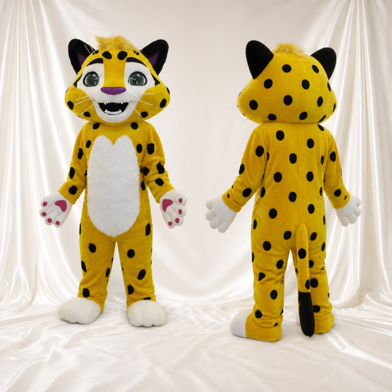 Léopard Jaune Costume de mascotte intégral pour adultes Événements sportifs