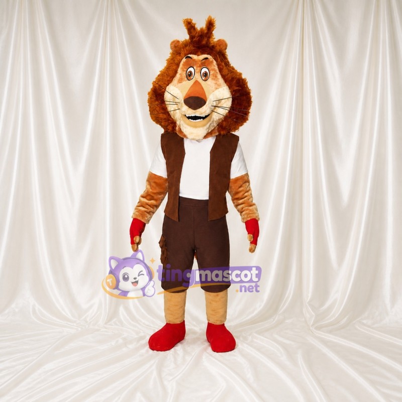 Lion Mascot Costume Full Body for Adults School Events