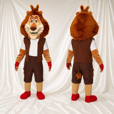 Lion Mascot Costume Full Body for Adults School Events