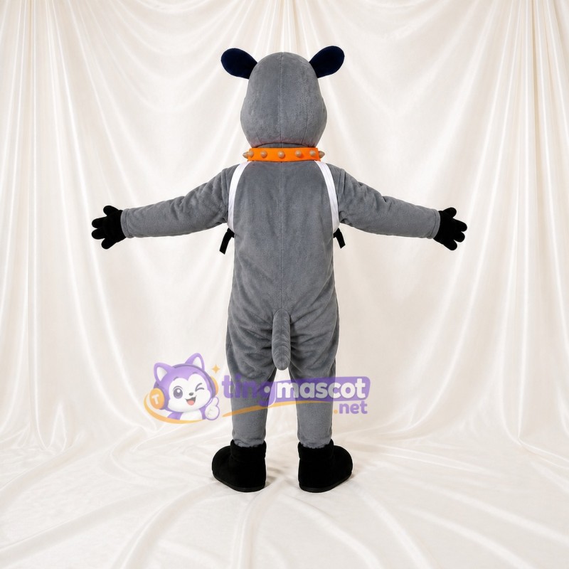 Gray Dog Mascot Costume Full Body for Adults School Events
