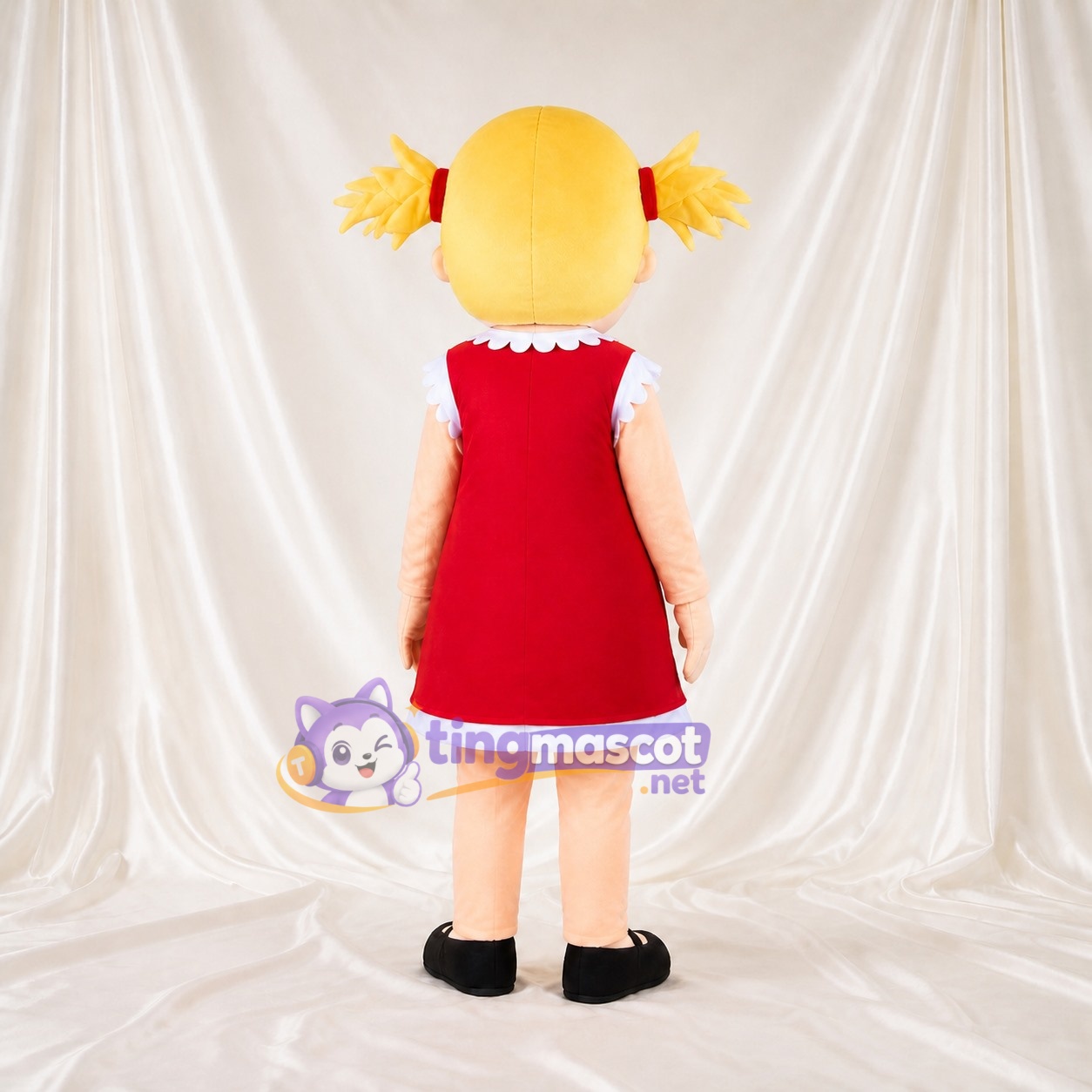 Fille Blonde Costume de mascotte intégral pour adultes Événements scolaires Fille Blonde Costume de mascotte intégral pour adultes Événements scolaires