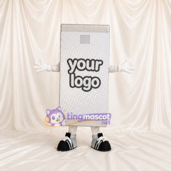 Silver Display Panel Mascot Costume Full Body for Adults Trade Shows