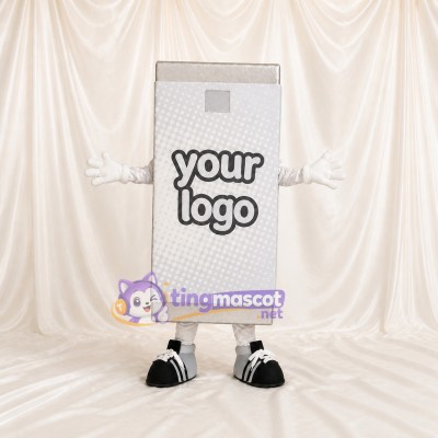 Silver Display Panel Mascot Costume Full Body for Adults Trade Shows