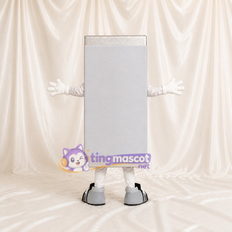 Silver Display Panel Mascot Costume Full Body for Adults Trade Shows