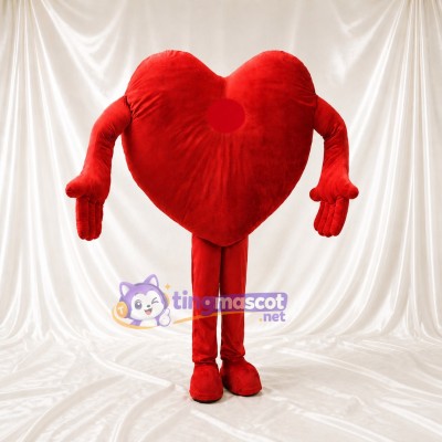 Red Heart Mascot Costume Full Body for Adults Charity Events
