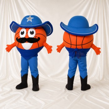 Cowboy de Basket ball Costume de mascotte intégral pour adultes Événements scolaires