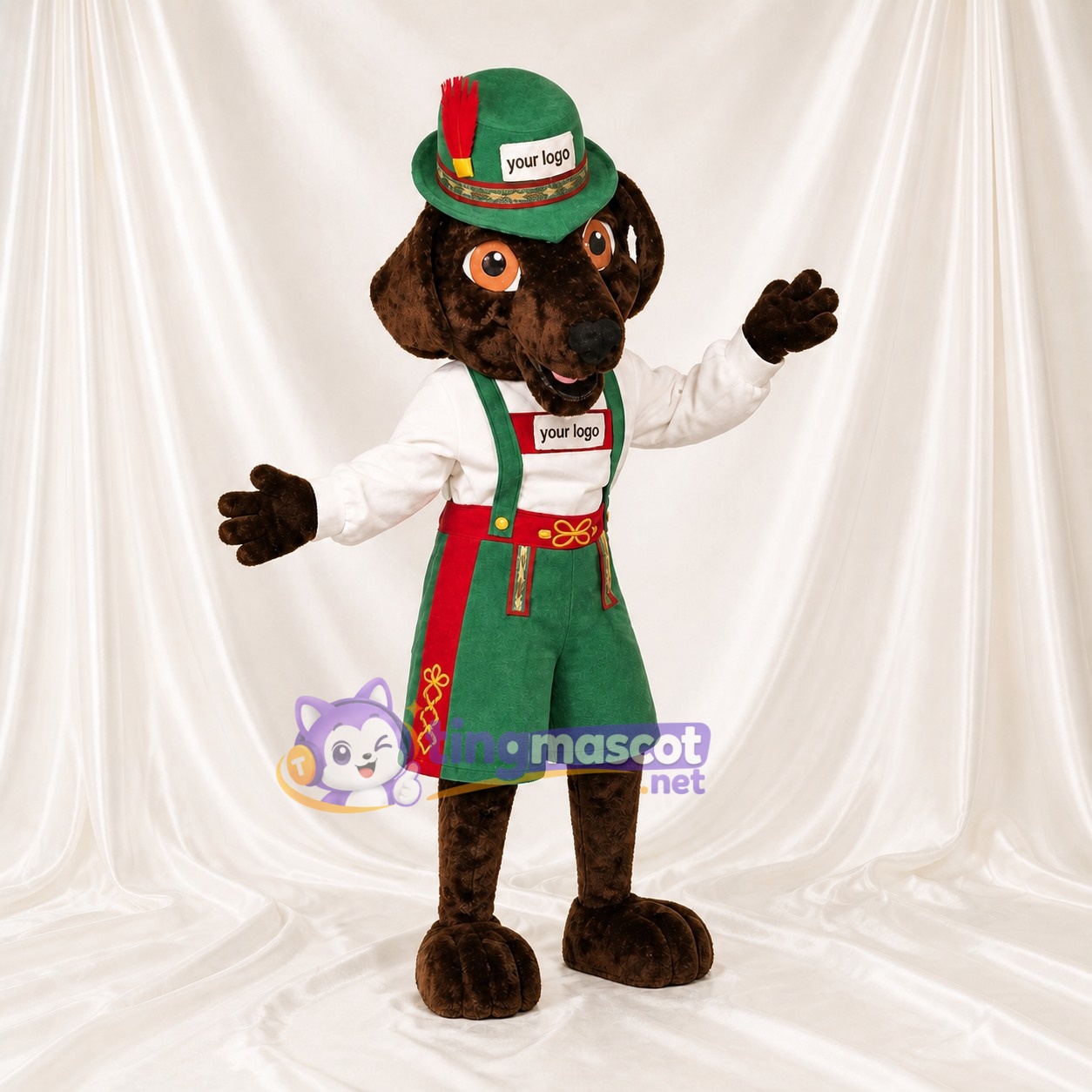 Chien marron Costume de mascotte intégral pour adultes Événements de scène Chien marron Costume de mascotte intégral pour adultes Événements de scène
