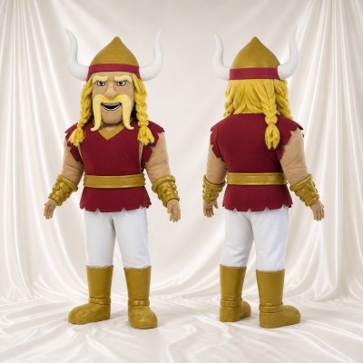 Viking Guerrier Costume de mascotte intégral pour adultes Musées