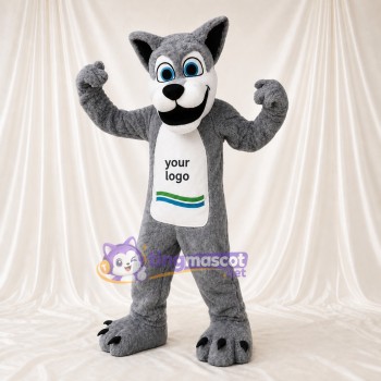 Expressive White Wolf Mascot Costume Full Body for Adults Sports Events