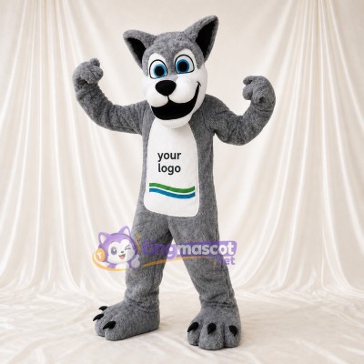 Expressive White Wolf Mascot Costume Full Body for Adults Sports Events