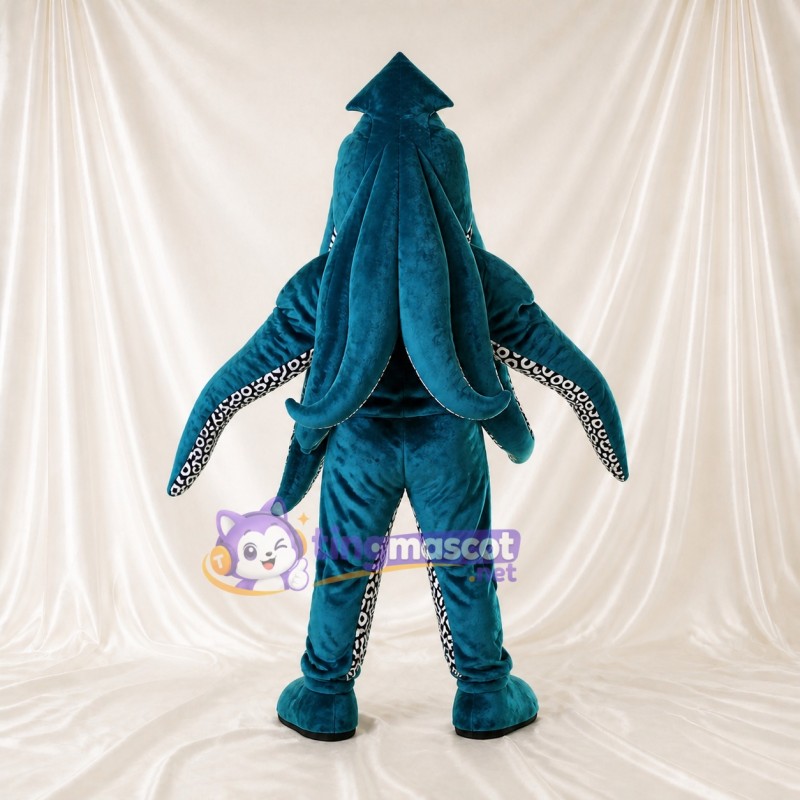Teal Octopus Mascot Costume Full Body for Adults Aquariums
