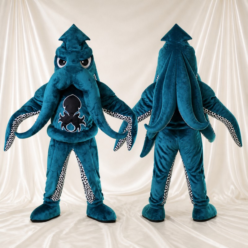 Teal Octopus Mascot Costume Full Body for Adults Aquariums