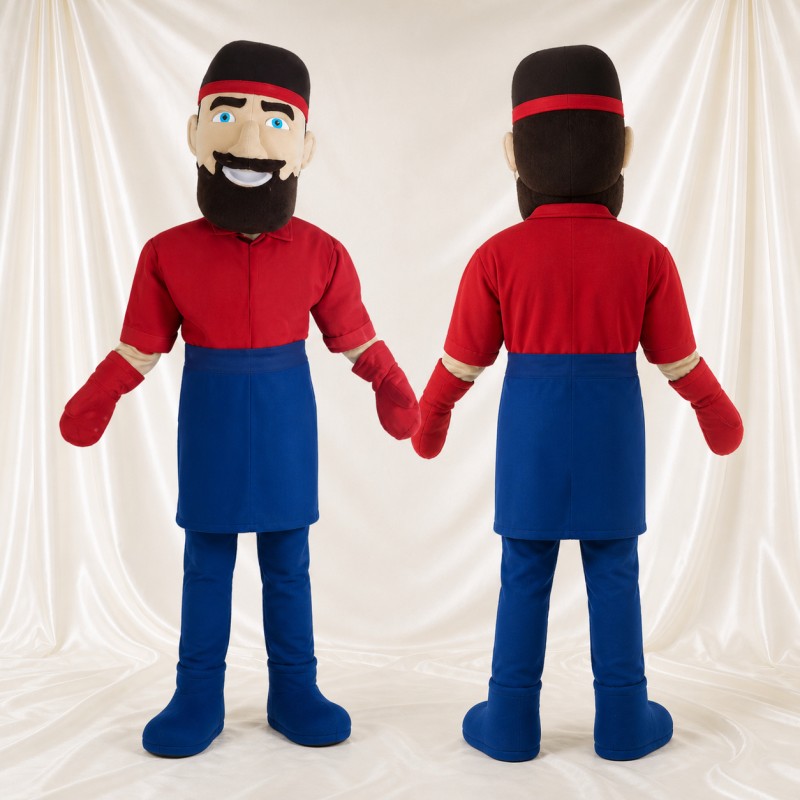 Service Worker Mascot Costume Full Body for Adults Food Events