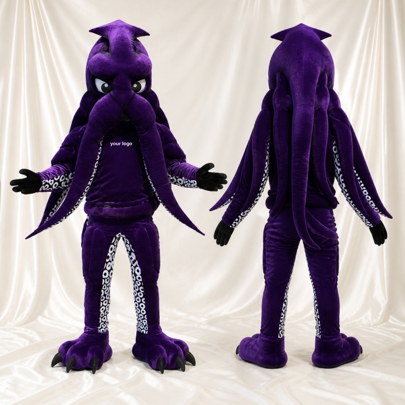 Purple Octopus Mascot Costume Full Body for Adults Aquariums