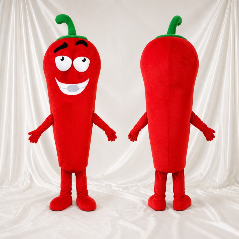 Red Chili Pepper Mascot Costume Full Body for Adults Food Events