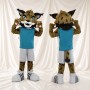 Brun Noir Sarcelle et Blanc Lynx Costume de mascotte intégral pour adultes Événements sportifs