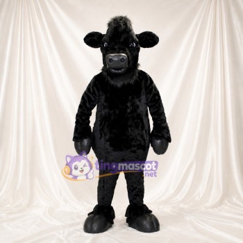 Taureau Noir Dense Costume de mascotte intégral pour adultes Événements sportifs