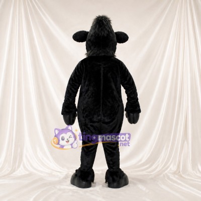 Dense Black Bull Mascot Costume Full Body for Adults Sports Events