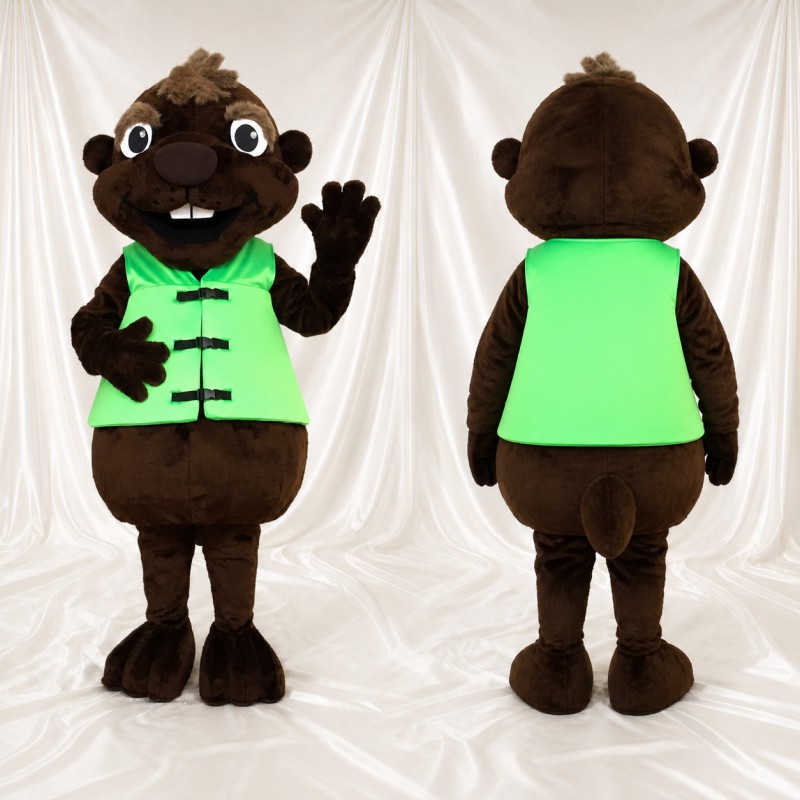 Castor Brun Foncé Costume de mascotte intégral pour adultes Événements scolaires