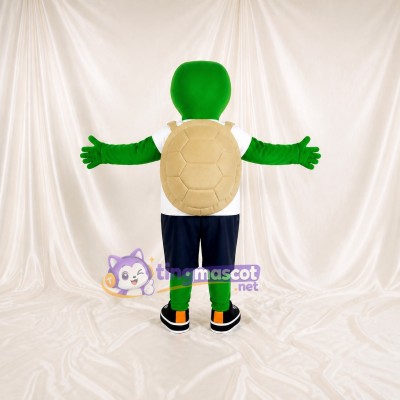 Detailed Tan Turtle Mascot Costume Full Body for Adults Aquariums