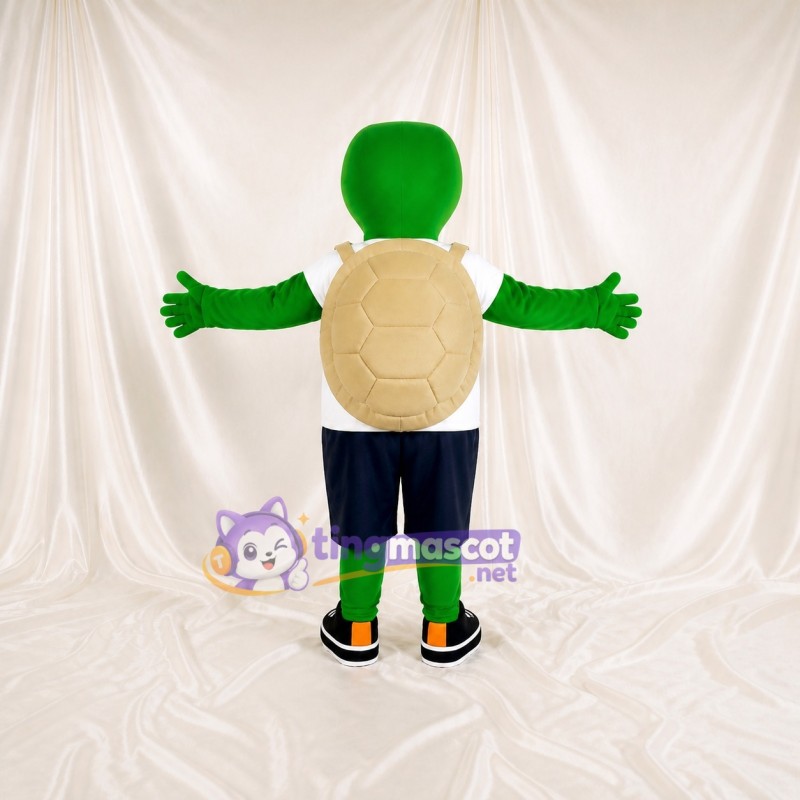 Detailed Tan Turtle Mascot Costume Full Body for Adults Aquariums
