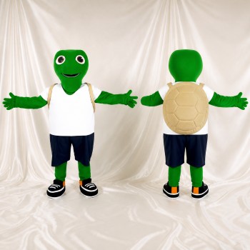 Detailed Tan Turtle Mascot Costume Full Body for Adults Aquariums