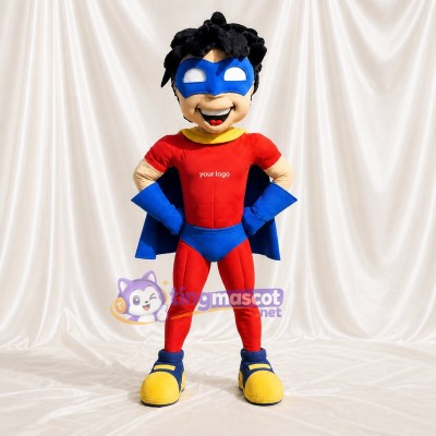 Garçon Super héros Costume de mascotte intégral pour adultes Événements sportifs