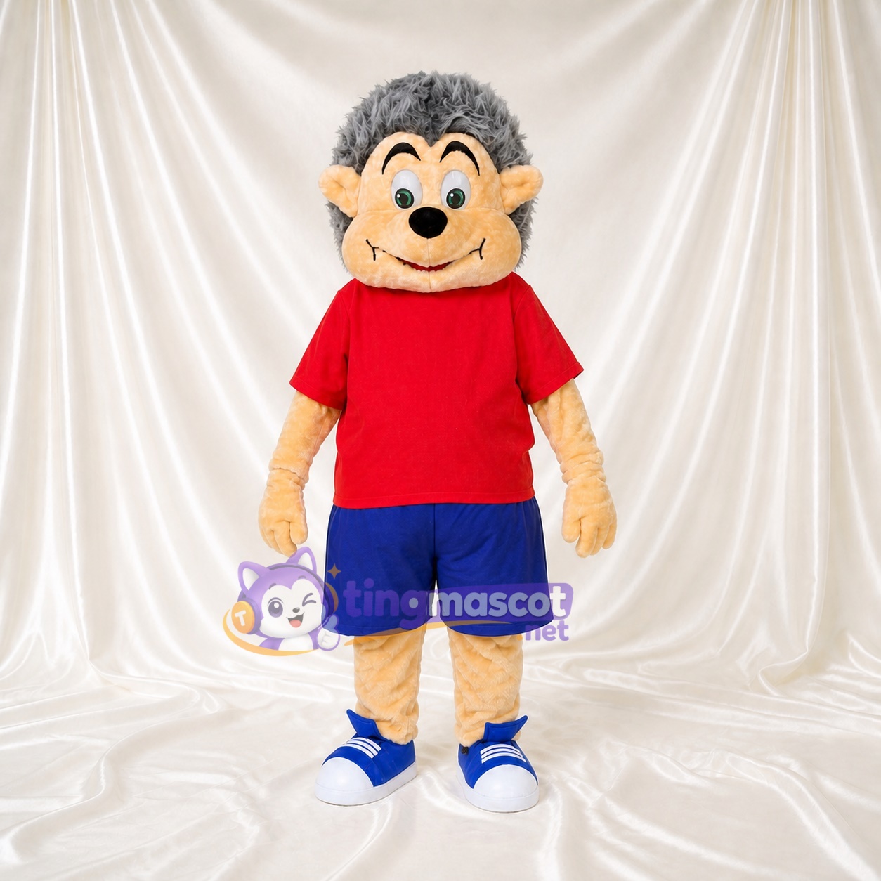 Gray Hedgehog Mascot Costume Full Body for Adults Sports Events Gray Hedgehog Mascot Costume Full Body for Adults Sports Events