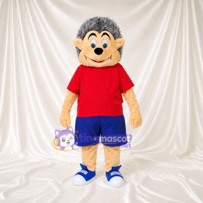 Gray Hedgehog Mascot Costume Full Body for Adults Sports Events