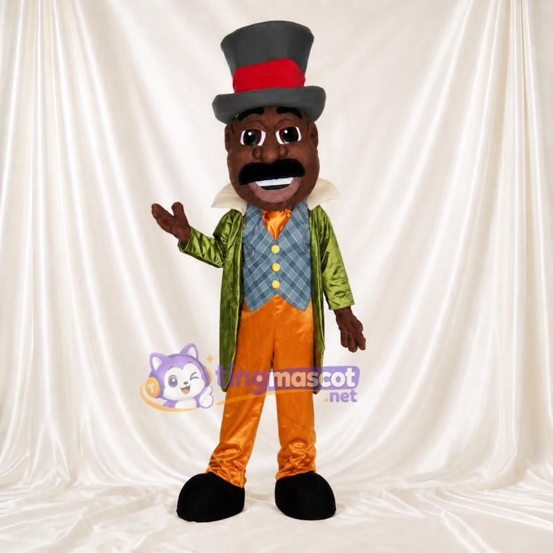 Green Showman Mascot Costume Full Body for Adults Stage Events