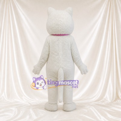 Chat blanc Costume de mascotte intégral pour adultes Événements scolaires