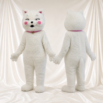 Chat blanc Costume de mascotte intégral pour adultes Événements scolaires