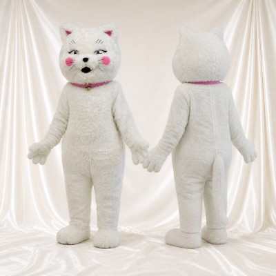 Chat blanc Costume de mascotte intégral pour adultes Événements scolaires