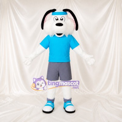 Long Black Dog Mascot Costume Full Body for Adults School Events