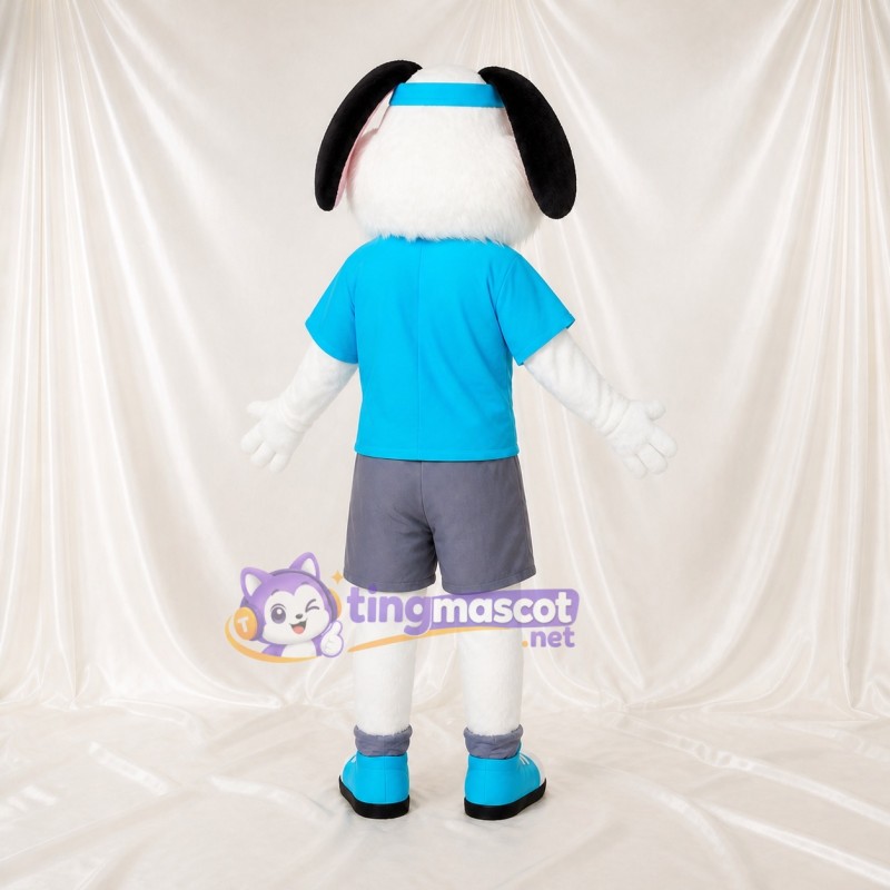 Long Black Dog Mascot Costume Full Body for Adults School Events