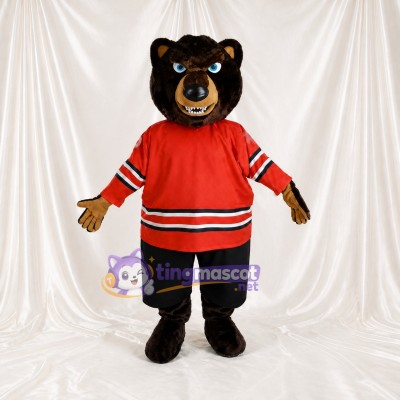 Dark Brown Bear Mascot Costume Full Body for Adults Sports Events
