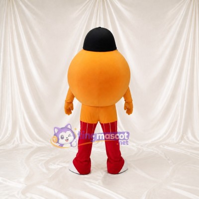 Orange Smiley Face Mascot Costume Full Body for Adults School Events