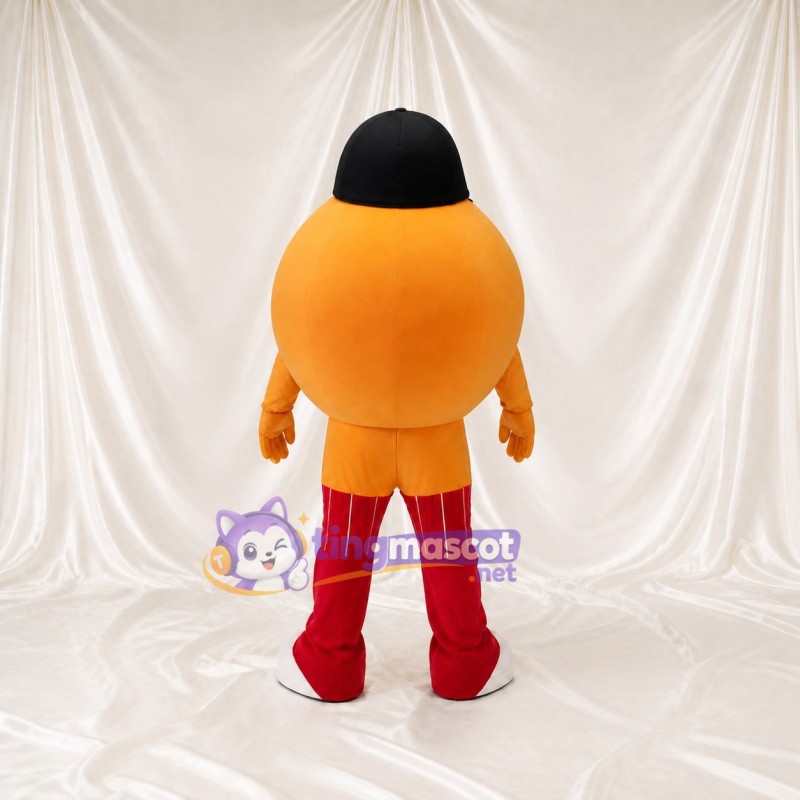 Orange Smiley Face Mascot Costume Full Body for Adults School Events