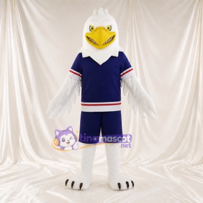 Feathered White Eagle Mascot Costume Full Body for Adults Sports Events