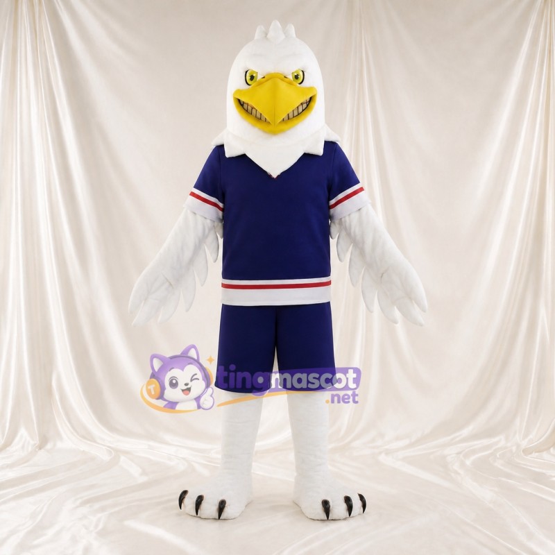 Feathered White Eagle Mascot Costume Full Body for Adults Sports Events