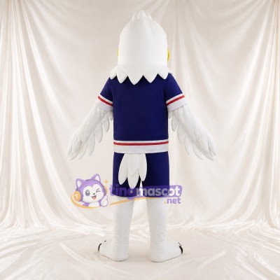 Feathered White Eagle Mascot Costume Full Body for Adults Sports Events
