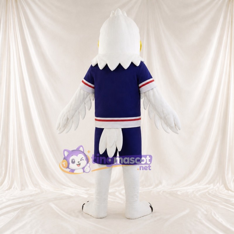 Feathered White Eagle Mascot Costume Full Body for Adults Sports Events