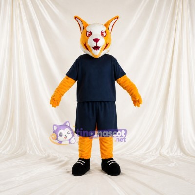 Orange Fox Mascot Costume Full Body for Adults Sports Events