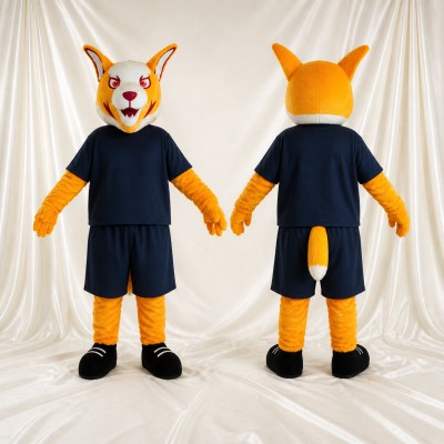 Orange Fox Mascot Costume Full Body for Adults Sports Events