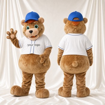 Ours brun doré Costume de mascotte intégral pour adultes Événements sportifs