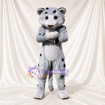 Léopard des neiges gris Costume de mascotte intégral pour adultes Événements sportifs