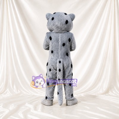 Gray Snow Leopard Mascot Costume Full Body for Adults Sports Events