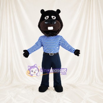 Black Beaver Mascot Costume Full Body for Adults School Events