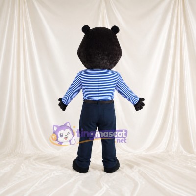 Black Beaver Mascot Costume Full Body for Adults School Events