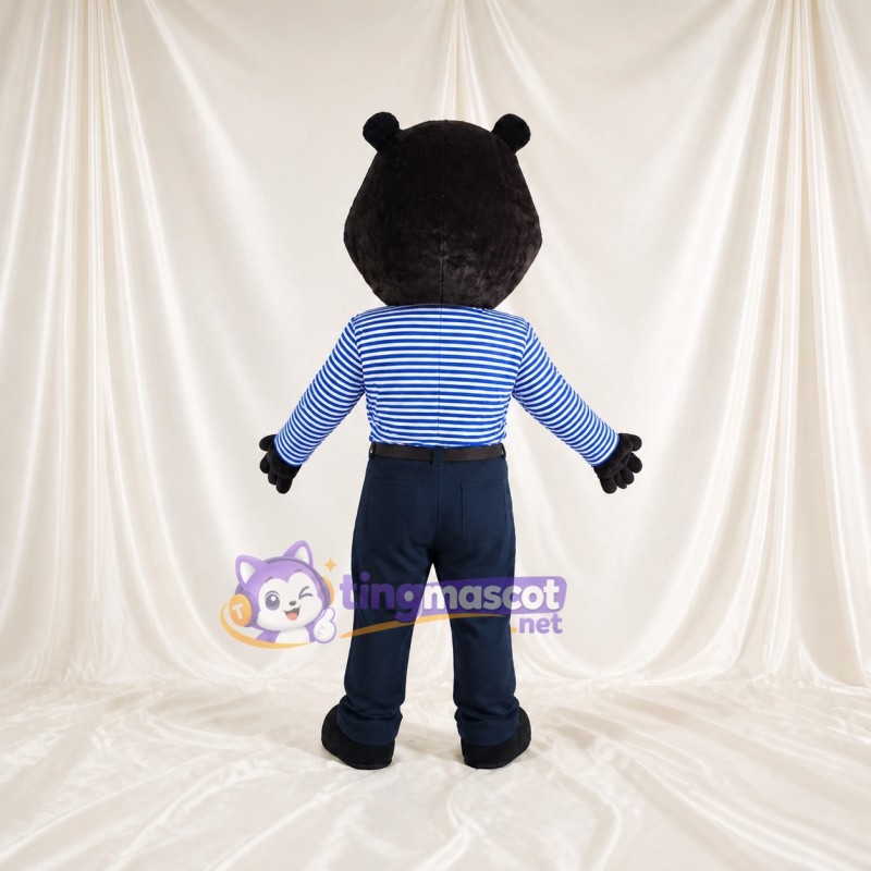 Black Beaver Mascot Costume Full Body for Adults School Events